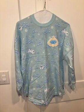 Disney Light Blue Winter Character Crewneck Sweatshirt with Cream Accent